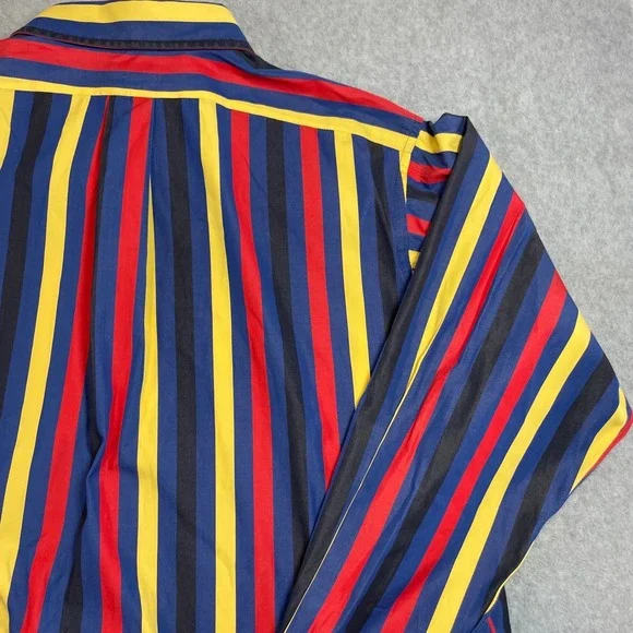 Maus & Hoffman Shirt Mens XXL Blue Striped Long Sleeve Button Down Made USA - Picture 16 of 16